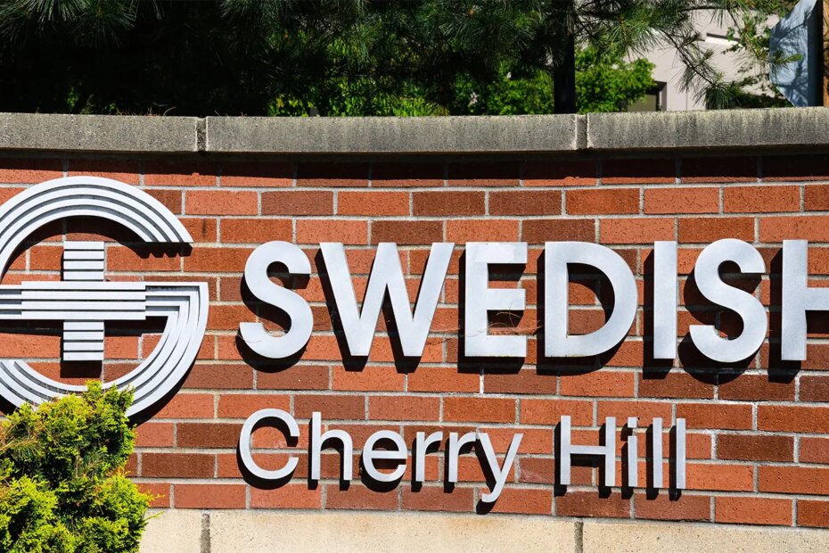 A photo of signage outside Swedish Medical Center in Cherry Hill, Seattle, Washington.