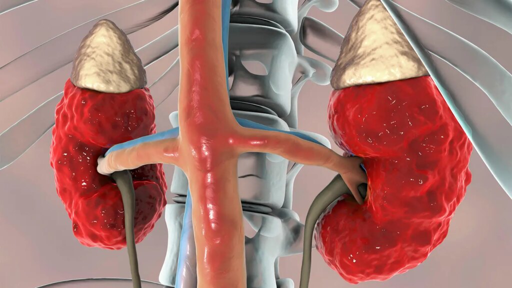 A computer rendering of chronic kidney disease.