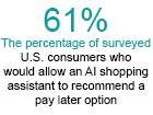 Consumers Embrace AI Pay Later Recommendations, But Want Final Control