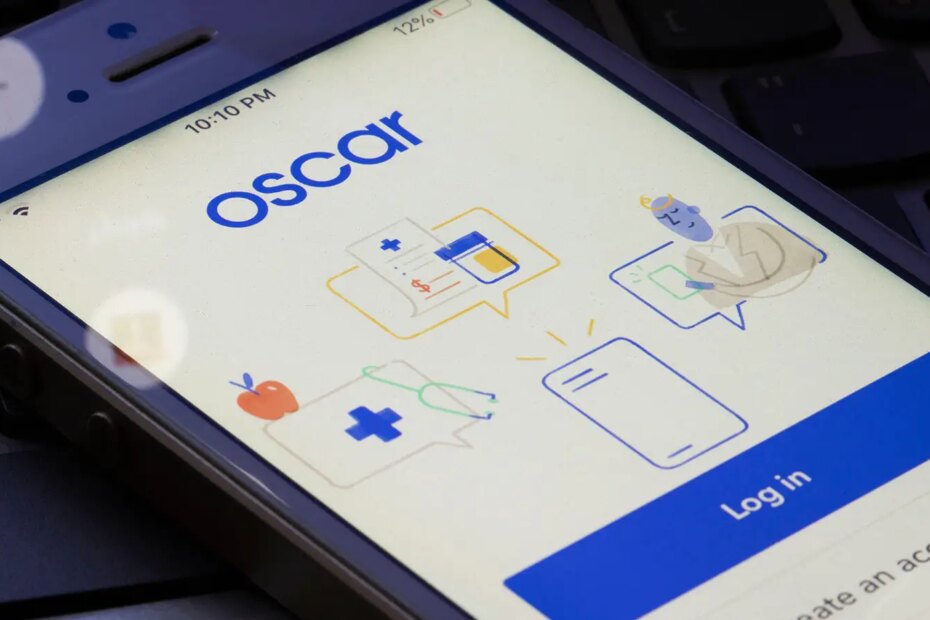 A photo of the Oscar Health app on a smartphone.