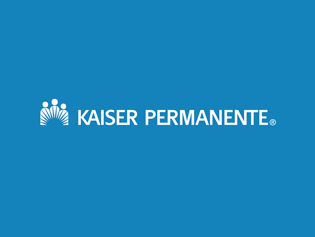 Kaiser Permanente logo on blue background
