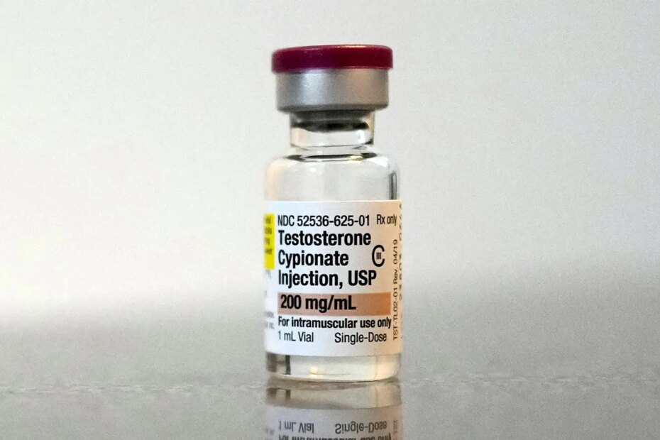 A photo of a vial of testosterone cypionate.