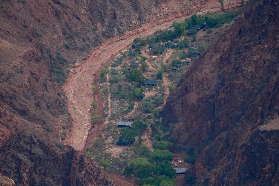 A photo of flood-damaged Bright Angel Canyon, in Grand Canyon National Park, Arizona.