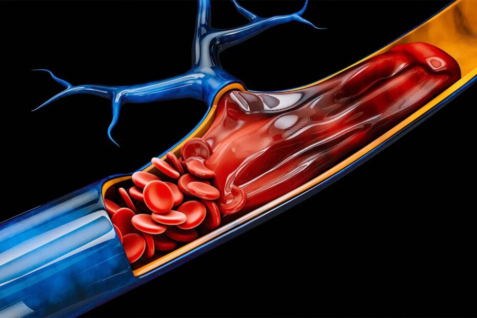 A computer rendering of a thrombus.