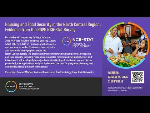 Housing and Food Security in the North Central Region: Evidence from the 2026 NCR-Stat Survey